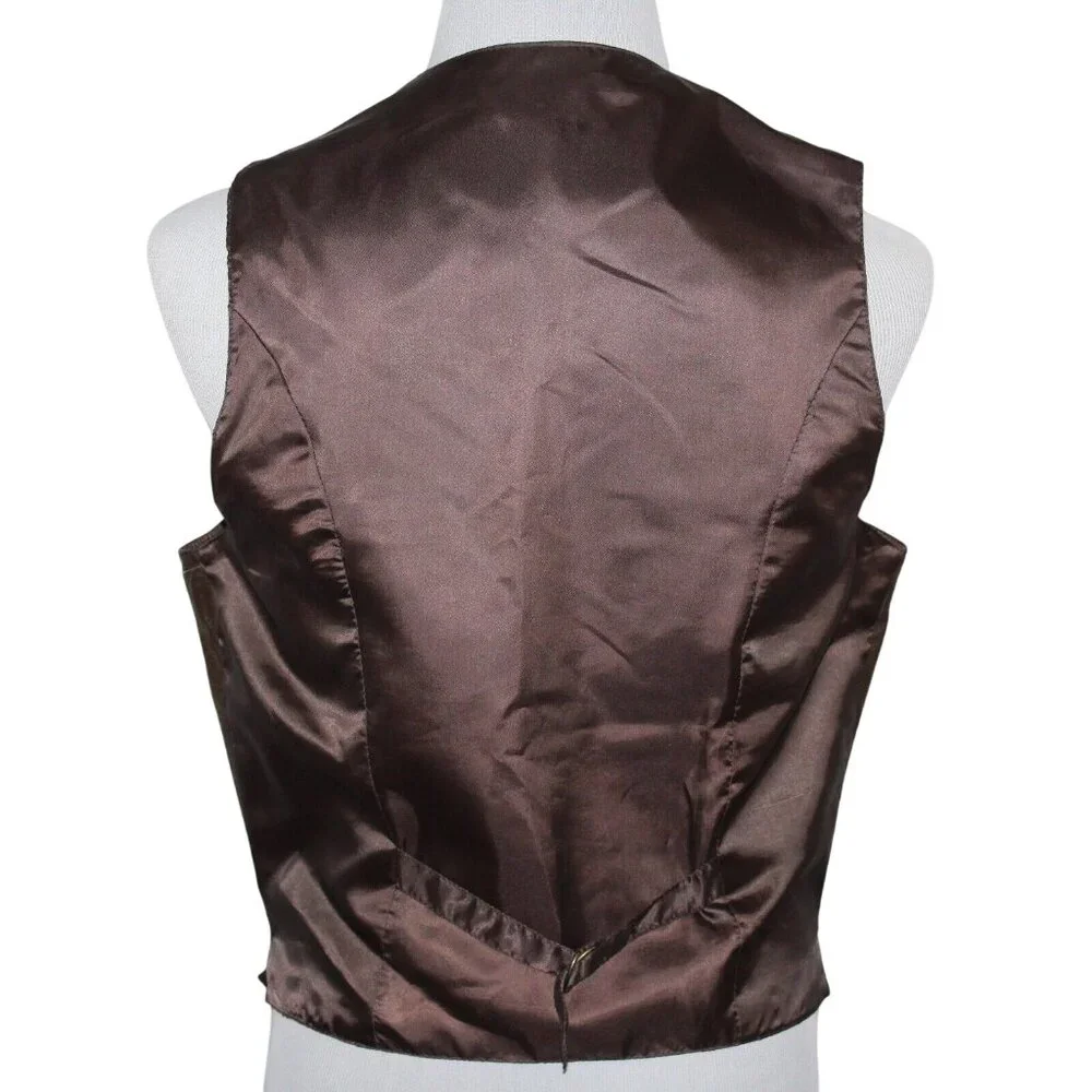 WILSONS Leather Vest Medium Brown The Leather Experts 2 Pocket Biker Motorcycle - Picture 2 of 12
